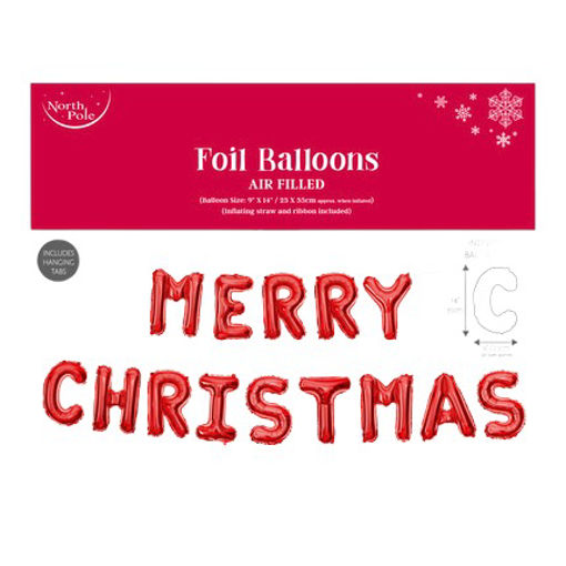 Picture of FOIL BALLOONS - MERRY CHRISTMAS RED